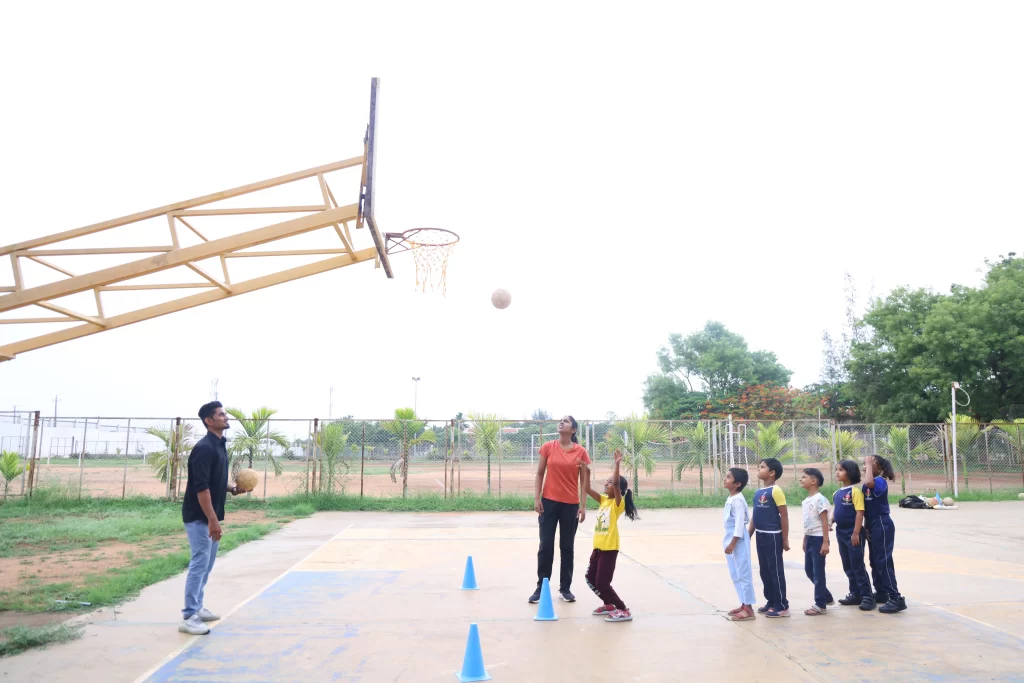 Basketball Shooting at PSSEMR School Davangere